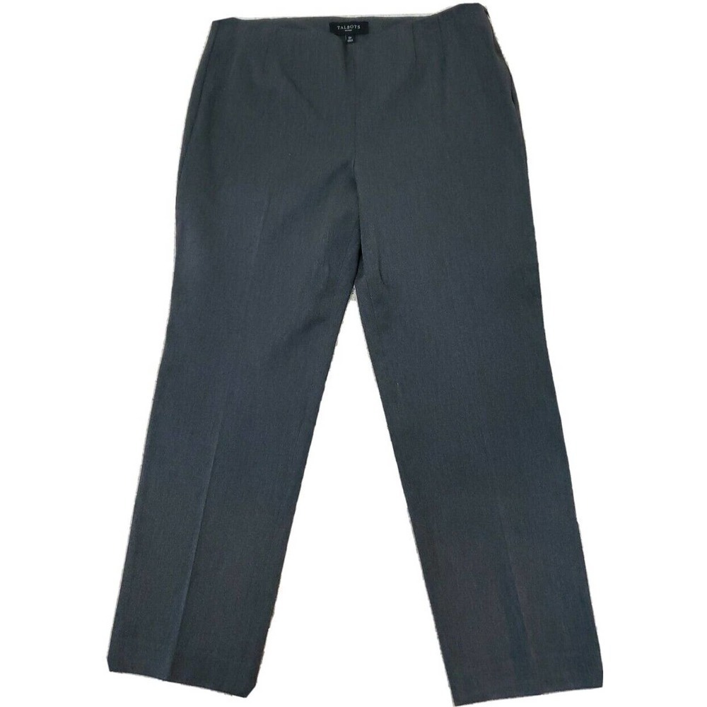 Talbots ~Woman Size 12 Petite~ Gray Ankle Dress Pants Career Work Unlined.